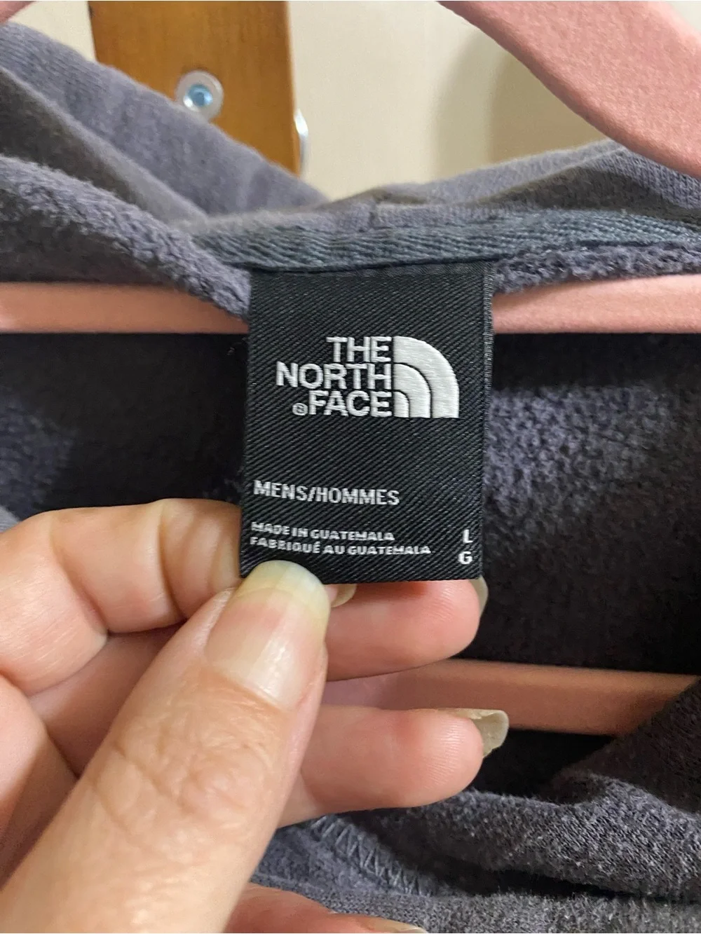 The North Face Charcoal Gray Hoodie with White Logo